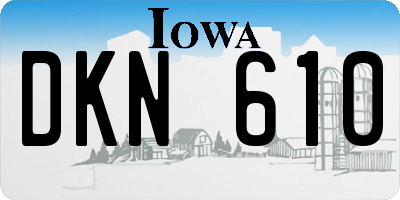 IA license plate DKN610