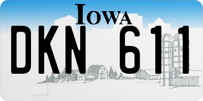 IA license plate DKN611