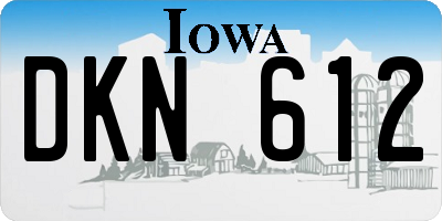 IA license plate DKN612