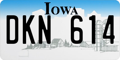 IA license plate DKN614