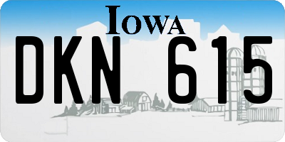 IA license plate DKN615