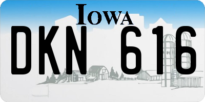IA license plate DKN616