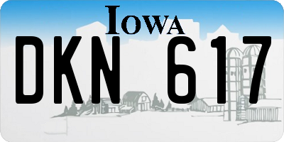 IA license plate DKN617