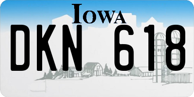 IA license plate DKN618