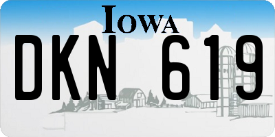 IA license plate DKN619