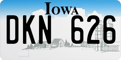 IA license plate DKN626