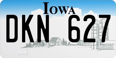 IA license plate DKN627
