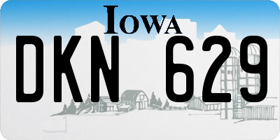 IA license plate DKN629