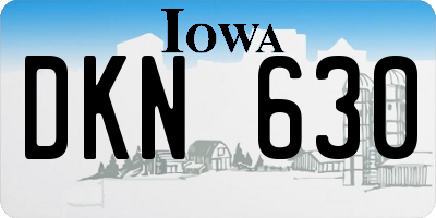 IA license plate DKN630