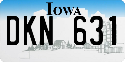 IA license plate DKN631