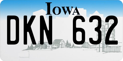 IA license plate DKN632