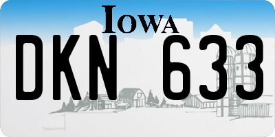 IA license plate DKN633