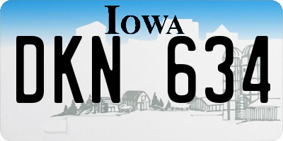 IA license plate DKN634