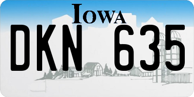 IA license plate DKN635