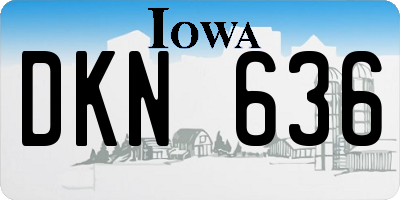 IA license plate DKN636