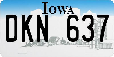 IA license plate DKN637