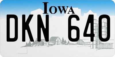 IA license plate DKN640