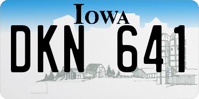 IA license plate DKN641