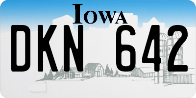 IA license plate DKN642