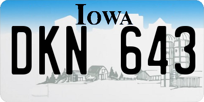 IA license plate DKN643
