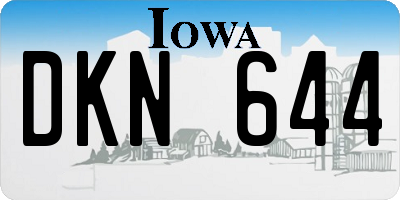 IA license plate DKN644