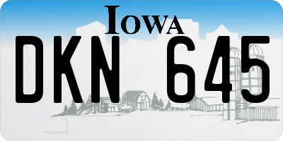 IA license plate DKN645