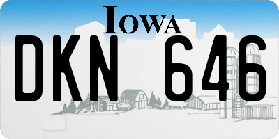 IA license plate DKN646