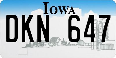 IA license plate DKN647