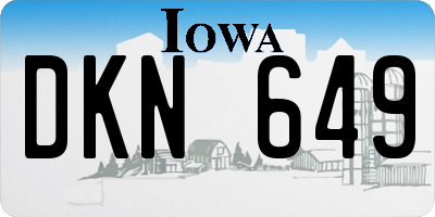 IA license plate DKN649