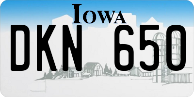 IA license plate DKN650
