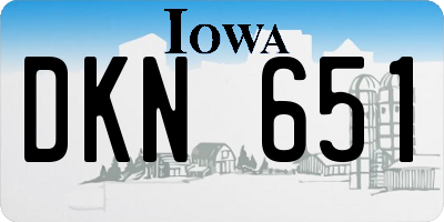 IA license plate DKN651