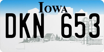 IA license plate DKN653