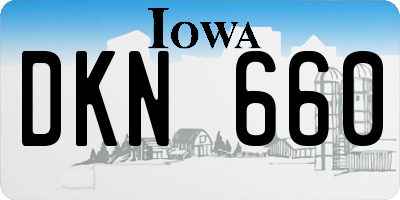 IA license plate DKN660