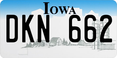 IA license plate DKN662