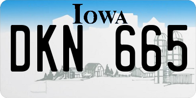 IA license plate DKN665