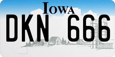 IA license plate DKN666