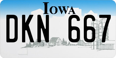 IA license plate DKN667