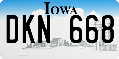 IA license plate DKN668