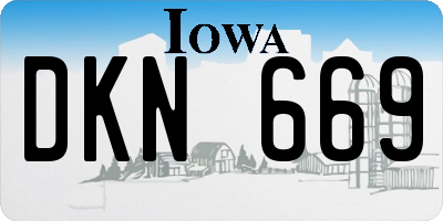 IA license plate DKN669