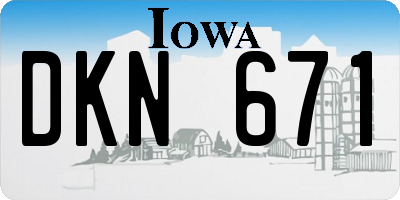 IA license plate DKN671