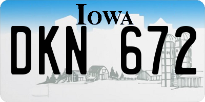 IA license plate DKN672