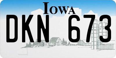 IA license plate DKN673