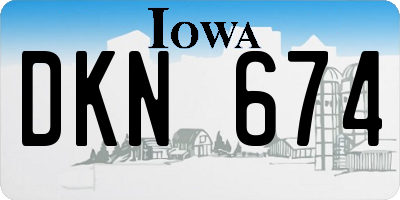 IA license plate DKN674