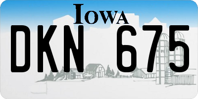 IA license plate DKN675
