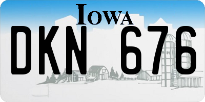 IA license plate DKN676