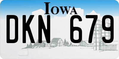 IA license plate DKN679