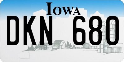 IA license plate DKN680