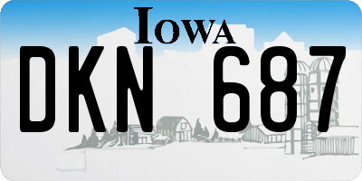 IA license plate DKN687
