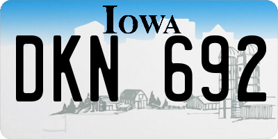 IA license plate DKN692