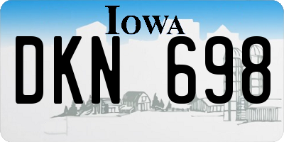 IA license plate DKN698